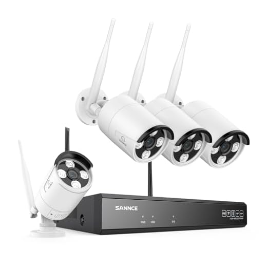 SANNCE WLAN övervakningskamera set utomhus 8CH NVR med 4 x 2 MP trådlösa WiFi-kameror utomhus 1080P trådlöst övervakningssystem AI igenkänning 24/7 inspelning IP66 väderbeständig