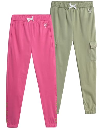 Body Glove Girls’ Sweatpants – 2 Pack Basic Active Fleece Joggers (Size: 7-12)