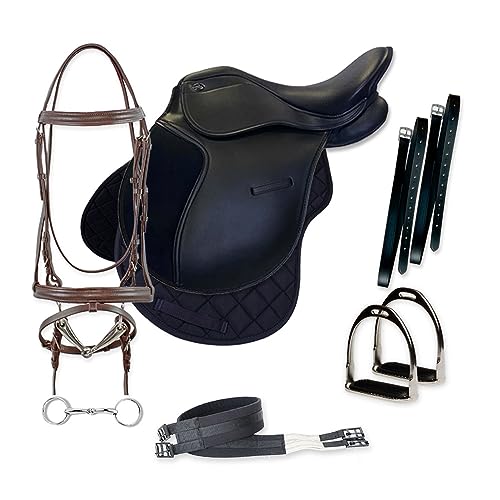 Il morbido sottosella trapuntato, il sottopancia elasticizzato e la briglia in cuoio garantiscono comfort al cavallo, per evitare abrasioni o fiaccature. Le staffe con pedana in gomma assicurano aderenza al cavaliere.