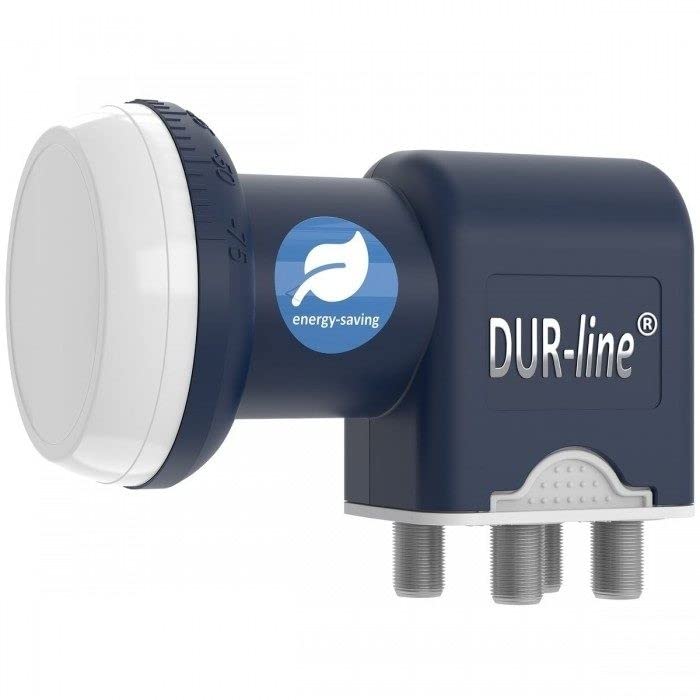 Satellitenschüssel Komplettset 4 Teilnehmer - Stromspar-Set | Fuba DAA 850 A Satellitenschüssel 85cm Alu anthrazit + DUR-line Blue Eco Quad LNB 4 Teilnehmer (stromsparend, DVB-S2, HDTV, UHD 4K/8K, 3D)