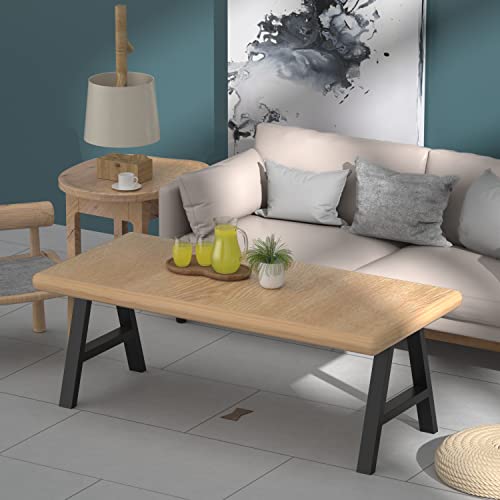 Orgerphy 16” Black Trapezoid Metal Bench Legs (2Pcs) | Heavy Duty Table Legs Furniture Legs For Bench | With Screws And 4Pcs Adjustable Floor Protectors | Mid Century Modern Desk Legs Furniture Legs #TOP3