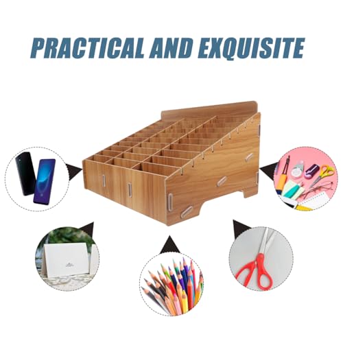 Operitacx 30 Fächer Handy Aufbewahrung für Schule, Handy-Garage, Handy Aufbewahrungstasche für das Klassenzimmer, Holz Aufbewahrungsbox, Telefon Rechner Halter für Klassenzimmer, Büro, Schule