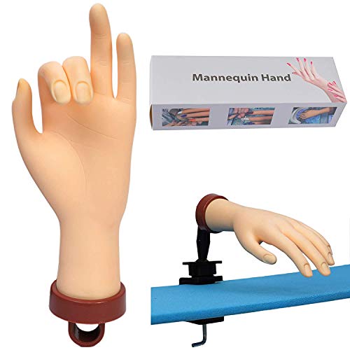 Practice Hand for Acrylic Nails Nail Hand Practice Hand for Nail Practice Nail Practice Hands Acrylic Nail Hand Rubber Practice Hand Nail Art Hand Nail Art Fake Hand for Nails Equipment Training Hand for Acrylic Nails DIY Hands (Nude)