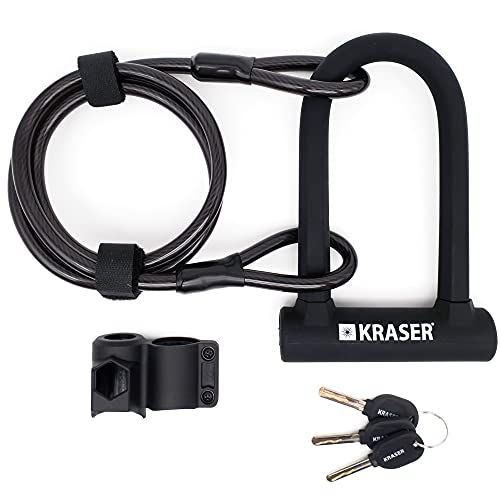 Guaya U KRASER KR65145B, 16 mm, Cable 120 cm, Negro/Blanco miniatura 4