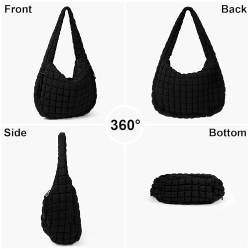 GSenhui Gesteppte Tasche Groß, Puffer Tasche Crossbody Bag Puffy Tote Bag Stepptasche zum Umhängen, Baumwolle Quilted Bag Hobo Bag Einfarbig Daunen Puffer-Tragetasche
