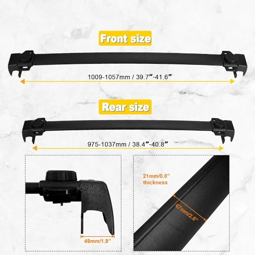 Barres de toit pour Jeep Compass 2020 rails transversales noirs - 4