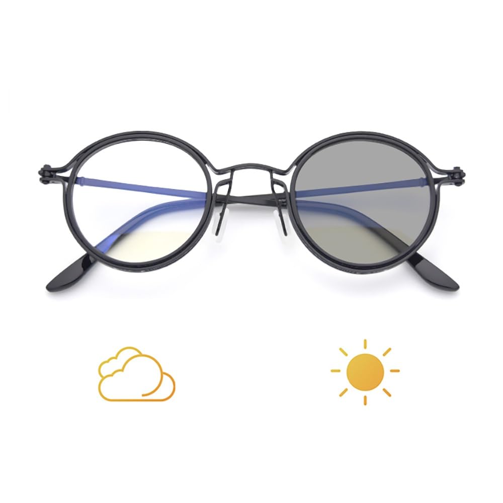 Retro Redondas Gafas De Lectura Para Hombres Mujeres Carey Anti Luz Azul Gafas De Sol Fotocrómica Gafas Para Presbicia