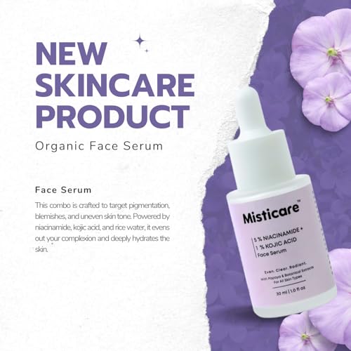 Image of Hydration and Clarity Kit Niacinamide Kojic Acid Serum and Rice Water Face Wash Combo for Even Hydrated Looking Skin Daily Skincare Set for Men and Women Gentle Cleanser with Brightening Serum Routine Kit
