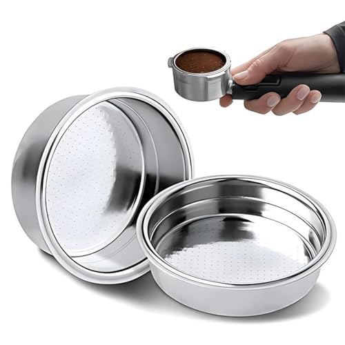 【Dimensioni Versatili】 Il set comprende due ciotole progettate per vari utilizzi: una ciotola da 51MM per un caffè singolo e una da 51MM per doppie porzioni. Questa gamma di dimensioni soddisfa tutte le esigenze, rendendo facile passare dalla preparazione di un espresso per te stesso a servire un paio di tazze ai tuoi amici, senza compromettere la qualità.