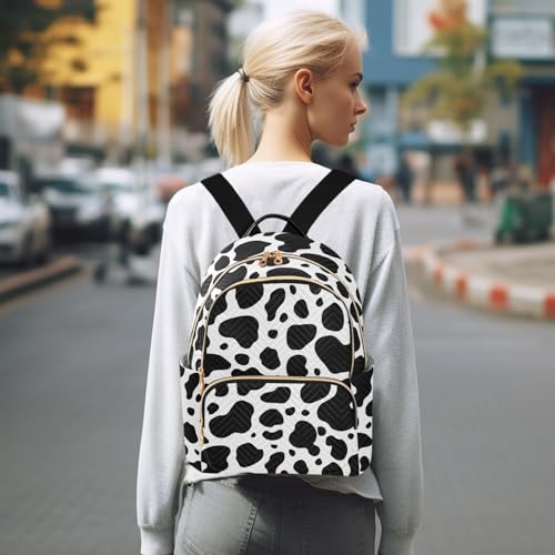 Image of Cow Print Mini Backpack Fashion Backpack Purse for Women,Handbag Shoulder Bag Casual Daypack, Ladies Gift for College Work (M)