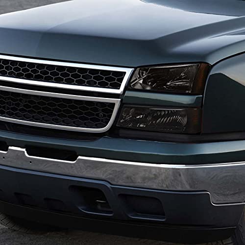 Dna Motoring Hl-Oh-Cs03-4P-Sm-Am Smoke Lens Amber Headlights Compatible With 2003-2006 Chevy Silverado/Avalanche #TOP4