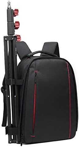 Waterproof SLR/DSLR Camera Backpack Shoulder Bag Travel Case For Canon Nikon Sony Digital Lens (Large, Red) - Image 4