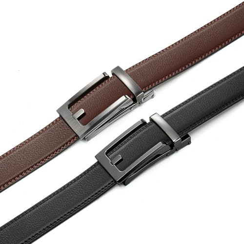 Image of CHAOREN Click Belt for Men 2 Pack - Mens Dress Belt 1 1 /4 inch in Packing Box - Design Belt Meet Almost Any Outfit and Occasion