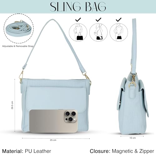 Image of SIBY Ladies Shoulder Purse (Aqua Blue)