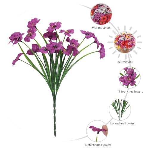 Image of 20 Bundles Artificial Flowers for Outdoor Spring Summer Decor - UV-Resistant Realistic Silk Daisy for Home Patio Garden Backyard Front Porch Decoration