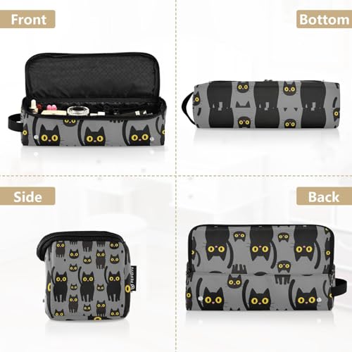 Bolsa de Viaje para Herramientas de Cabello con Estera Resistente al Calor y Organizador Impermeable para Plancha, Rizadora y Secador, Negro con Gatos miniatura 5