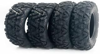 TUFFIOM Set of 4 ATV/UTV All-terrain Tires 25x8-12 Front 25x10-12 Rear, 6 PR, Tubeless