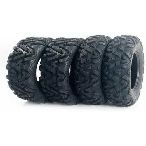 TUFFIOM Set of 4 ATV/UTV All-terrain Tires 25x8-12 Front 25x10-12 Rear, 6 PR, Tubeless