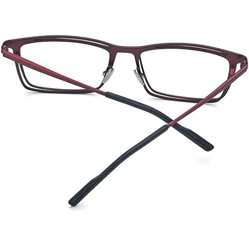 Image of FONEX Pure Titanium Glasses Frame Men Square Magnet Clip On Eyeglasses with Polarized Lens
