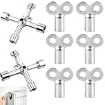 8Pcs Professional Radiator Key, Radiator Bleeding Key & 4-in-1 Utility Tool,Radiator Bleed Key UK for Bleeding Air Vents and Gas/Electric Meters