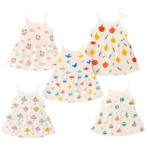 Baby Girl Sleeveless Muslin Frocks Soft & Breathable Summer Dresses with Cute Prints-image-35
