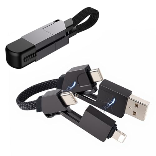 Image of Verilux 4-in-1 Magnetic Type C Cable Fast Charging, PD 60W Type C /USB to UBS C /Lighting Connection, 480Mbps Data Cable C Type Fast Charging for iPhone 17 /16 /15 /14, Galaxy S25 /S24, Portable Travel