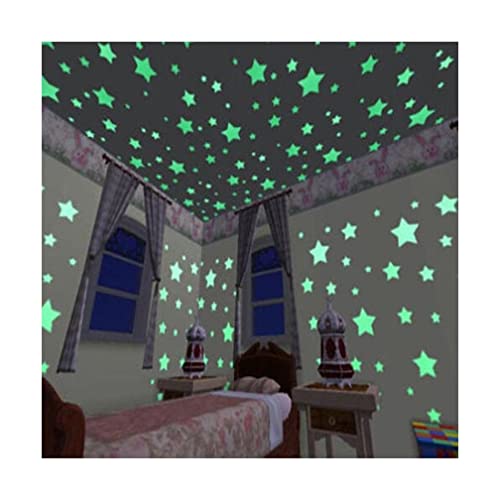 100 pegatinas de estrellas que brillan en la oscuridad para pared