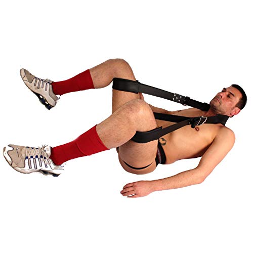 BDSM Fessel Bondage Travel Sex Sling Liebesschaukel Leder schwarz/Reise-Sex-Sling
