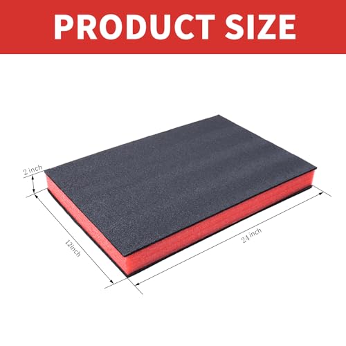 Image of Tool Box Foam Organizer 24x12x2 Inch, Tool box Inserts, Drawer Thick Tool Foam Liner Kit, Toolbox Storage (2 Pack)
