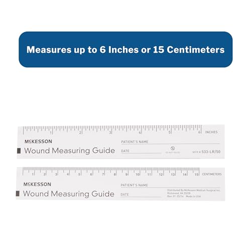 McKesson Wound Measuring Guide Ruler, Non-Sterile, Paper, 6 in, 50 Count - Thumbnail 2
