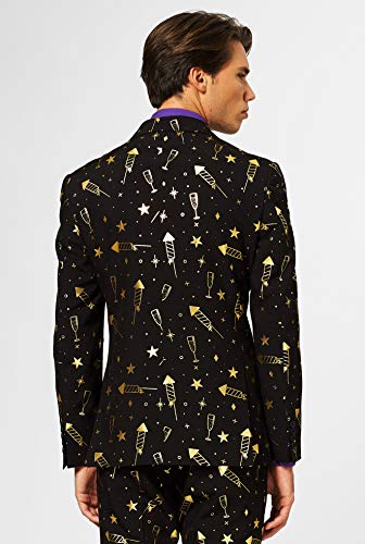 Opposuits Fireworks Suit - US36, Includes Matching Blazer Jacket, Pants & Tie | Slim Fit Ugly Fancy Dress Outfits | New Years Outfit, Office Party, Christmas, Firework Display & Celebration Gatherings - Thumbnail 3