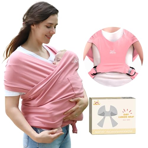 Image of Baby Wraps Carrier, Baby Carrier Newborn to Toddler Newborn Carrier Breathable and Hands Free Baby Sling, Adjustable Infant Carriers Baby Carriers (Pink)