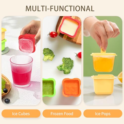 Set de 4 moldes grandes cuadrados para hielo y paletas con tapa miniatura 2