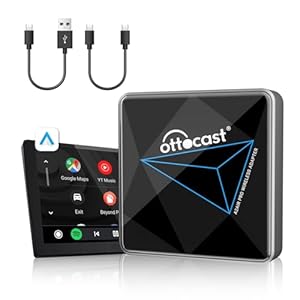 OTTOCAST Android Auto draadloze adapter, Android Car draadloze adapter plug play eenvoudige installatie draadloze Android Auto dongle voor Android-telefoons converteren bedrade Android auto naar
