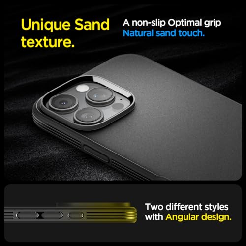 Spigen Essential Sand Blast Back Cover Case Compatible with iPhone 16 Pro (TPU | Matte Black) 5 41hjhAHVNSL