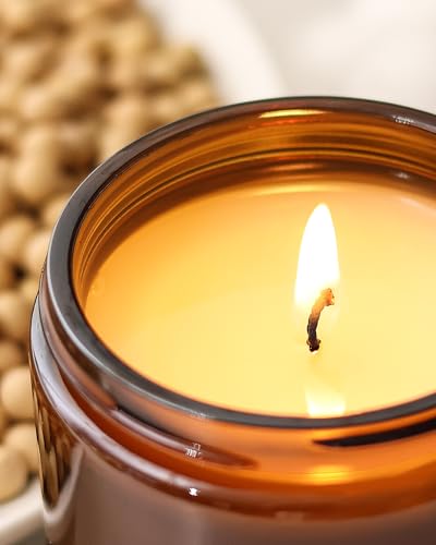 Image of AOOVOO Christmas Candle Set - 4PC Scented Candles, 28 oz Soy Candles, Soy Candle for Home Scented, Balsam Fir /Cedar&Patchouli /Cinnamon&Apple /Vanilla Cake