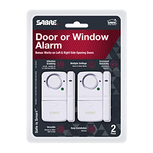 SABRE Wireless Home Security Door Window Burglar Alarm with LOUD 120 dB Siren - DIY EASY to Install