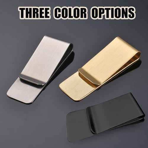 2 pack Stainless Steel Money Clip Slim Handiness Cash Metal Credit Card Holder Minimalist Front Pocket Wallet Men's Gift(black)2