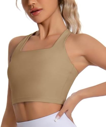 KOKITA Women's Sports Bra Fitness Short Tank Top Criss-Cross Back Padded Strappy Sports Bras Yoga Workout Bra