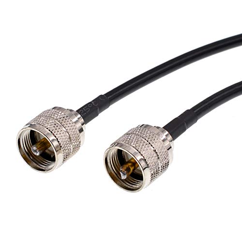Oiyagai Cable Coaxial PL259 Macho a Macho de 1 m – RG58 de 50 Ohmios con Cobre Puro para Radio CB, Ham y Aplicaciones RF