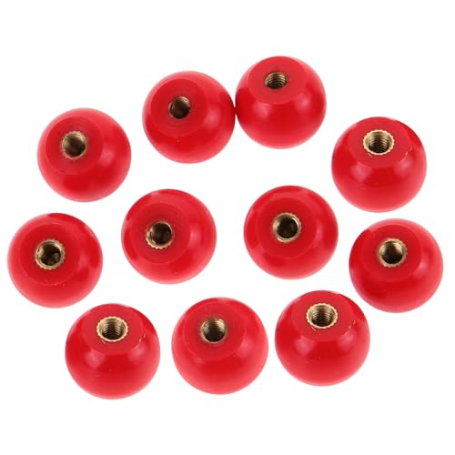 COOPHYA 10pcs Black Bakelite Ball Knobs with M4 Copper Core Threaded Stem, Plastic Replacement Handles for Lathe and Milling Machines, Sturdy Revolving Crank Machine Handles for Industrial