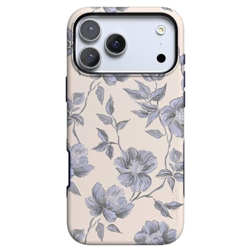 Casely Coque pour iPhone 17 Pro | Encre et Iris | Floral vintage | Compatible avec MagSafe | Design de protection audacieux