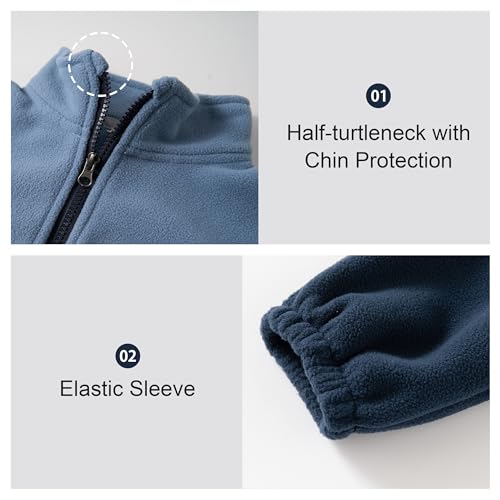 Volunboy Toddler Polar Fleece Jacket Boys Long Sleeve Zip Up Fall Coats Winter Warm Outerwear2