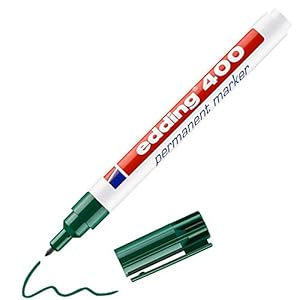 edding 400 permanent marker – groen – 1 stift – fijne ronde punt 1 mm – watervast, sneldrogend – wrijfvast – voor karton…