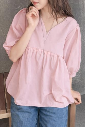 Image of Zilcon Women's Cotton Plain Styles Short Kurti for Women V-Neck Half Sleeve || Kurti for Woman || Short Kurtis for Woman