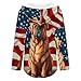 Tibetan Mastiff USA Flag Hoodies for Women V Neck Pullover Sweatshirts Long Sleeve Shirts Fashion Tops