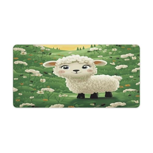 Alfombrilla grande para escritorio de goma con diseño de oveja
