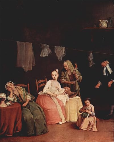 La modiste de Pietro Longhi affiche art mural grande taille 60x90cm décoration bureau