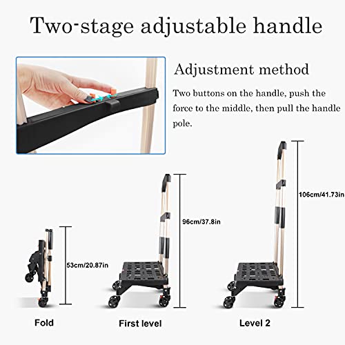Einkaufstrolley, zusammenklappbar, Teleskopgriff, 4 drehbare Räder mit Bremssystem, wasserdichte Einkaufstaschen, Super… – Bild 7