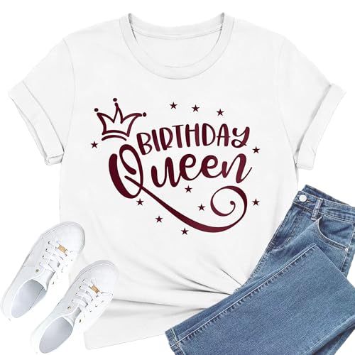 Image of Birthday Shirts Women Happy Birthday Queen and Squad Tee Tops